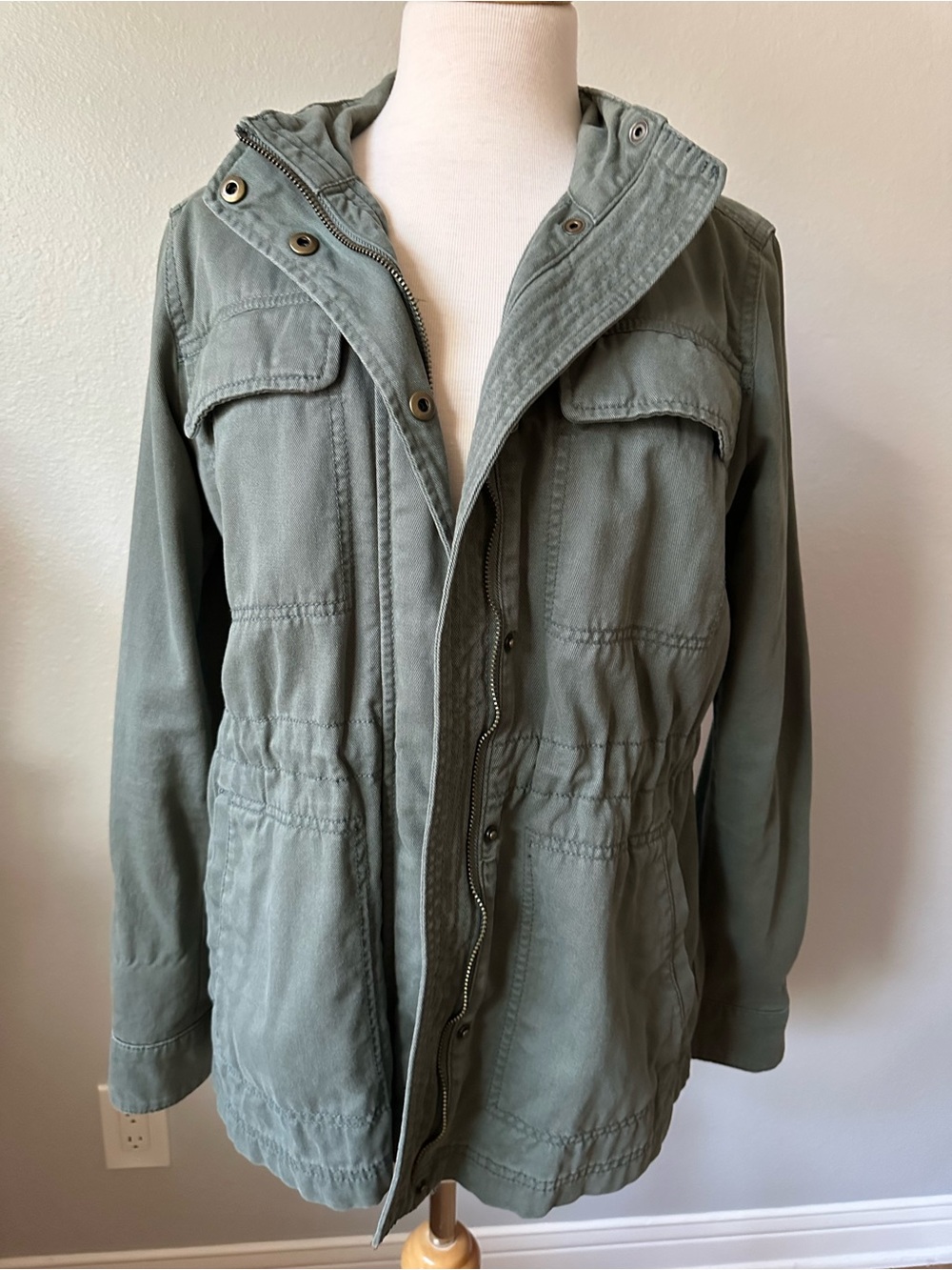 GAP Light Olive Utility Hooded Jacket - Women's